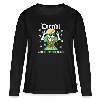 Dirndl kann ich mir nicht leisten Dirndl Ersatz - Frauen Premium Bio Langarmshirt - Schwarz - Vorne - Julia (174cm)