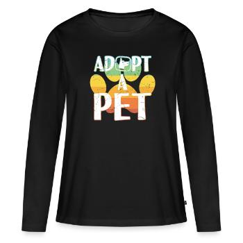 Adopt A Pet Paw Adoption Pet Lover - Women's Premium Organic Long Sleeve Shirt - black - Front - Julia (174cm)