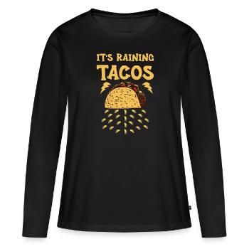 Taco Tacos Cuisine mexicaine - T-shirt manches longues Premium bio Femme - noir - Devant - Julia (174cm)