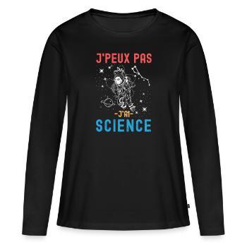 Science astronomie astronaute 2 - T-shirt manches longues Premium bio Femme - noir - Devant - Julia (174cm)