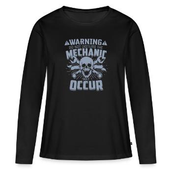 Ne pas déranger le mécanicien Blessures graves - T-shirt manches longues Premium bio Femme - noir - Devant - Julia (174cm)