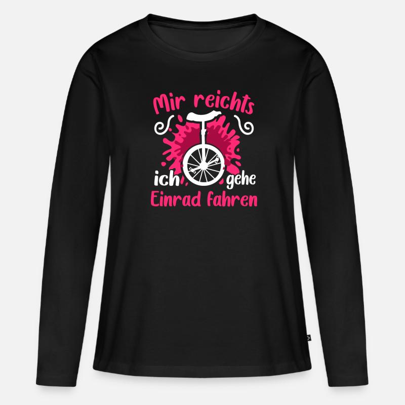 Einrad - Frauen Premium Bio Langarmshirt - Schwarz