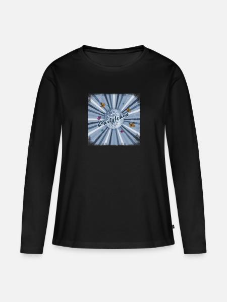 party tanzen retro Disko - Frauen Premium Bio Langarmshirt - Schwarz
