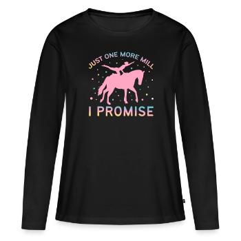 Voûte juste un moulin de plus je vous promets - T-shirt manches longues Premium bio Femme - noir - Devant - Julia (174cm)