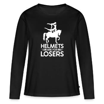 Les casques de voûte sont pour les perdants - T-shirt manches longues Premium bio Femme - noir - Devant - Julia (174cm)
