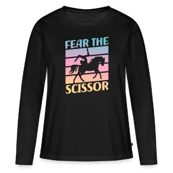 Voltigieren craint la voûte en ciseaux - T-shirt manches longues Premium bio Femme - noir - Devant - Julia (174cm)