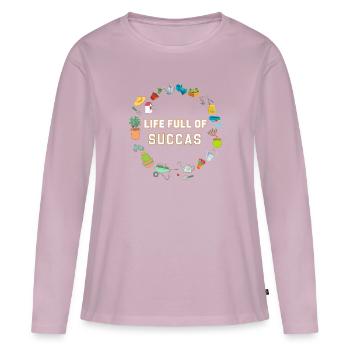 Leben Voller Sukkulenten Grünpflanzen - Frauen Premium Bio Langarmshirt - Altrosa - Vorne - Julia (174cm)