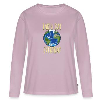 Jour de la Terre Tag Erde Notre Terre unsere Erde Planet - T-shirt manches longues Premium bio Femme - rose poudré - Devant - Julia (174cm)