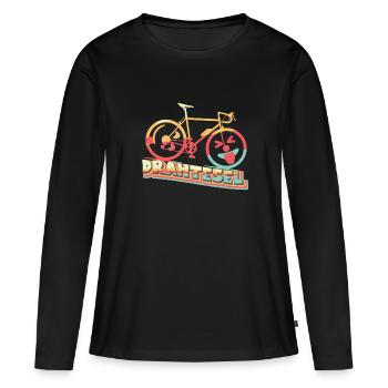 Drahtesel Draht - Esel ,witziges Shirt mit Fahrrad - Frauen Premium Bio Langarmshirt - Schwarz - Vorne - Julia (174cm)