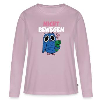 Eulen Cartoon Eule Vogel Lustiges Wortspiel Humor - Frauen Premium Bio Langarmshirt - Altrosa - Vorne - Julia (174cm)