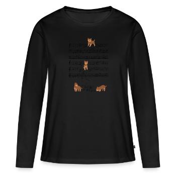 Yorkshire Terrier Dog Music Partition Cadeau - T-shirt manches longues Premium bio Femme - noir - Devant - Julia (174cm)