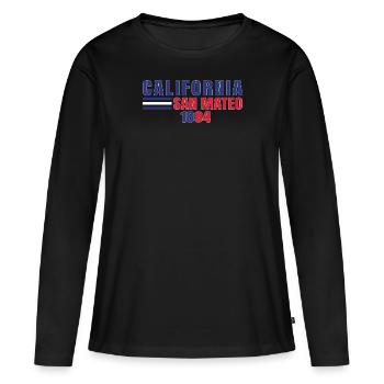 San Mateo California Im USA Rainbow Gemacht - Frauen Premium Bio Langarmshirt - Schwarz - Vorne - Julia (174cm)