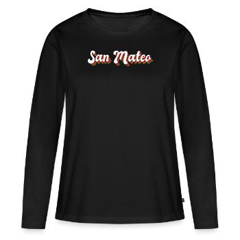 San Mateo California Im USA Rainbow Gemacht - Frauen Premium Bio Langarmshirt - Schwarz - Vorne - Julia (174cm)