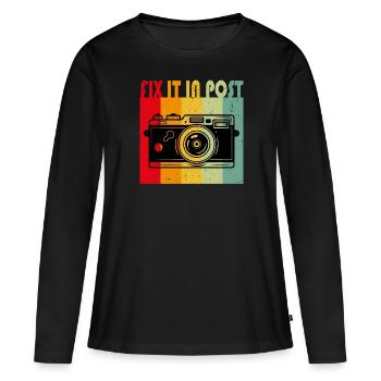 Corrigez-le dans Post Camera Blogger Photographer - T-shirt manches longues Premium bio Femme - noir - Devant - Julia (174cm)