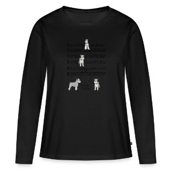 Schnauzer Dog Music Sheet Music Gift - Women's Premium Organic Long Sleeve Shirt - black - Front - Julia (174cm)