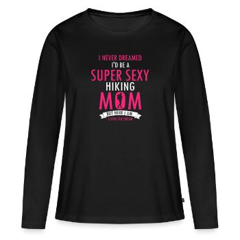 Je n’ai jamais rêvé que je serais une maman de randonnée sexy drôle - T-shirt manches longues Premium bio Femme - noir - Devant - Julia (174cm)