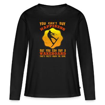 Vous ne pouvez pas acheter le bonheur, mais vous pouvez acheter un wakeboard - T-shirt manches longues Premium bio Femme - noir - Devant - Julia (174cm)