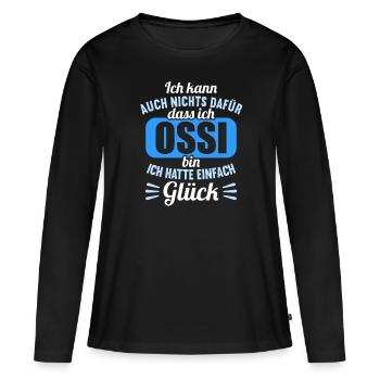 DDR Ostdeutschland Osten Ostalgie Ossi - Frauen Premium Bio Langarmshirt - Schwarz - Vorne - Julia (174cm)
