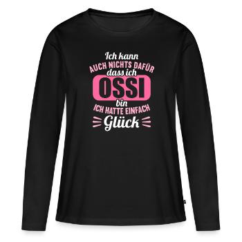 DDR Ostdeutschland Osten Ostalgie Ossi - Frauen Premium Bio Langarmshirt - Schwarz - Vorne - Julia (174cm)