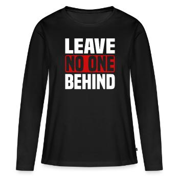 Aucun être humain n’est illégal Droits de l’homme ne laissent pas - T-shirt manches longues Premium bio Femme - noir - Devant - Julia (174cm)