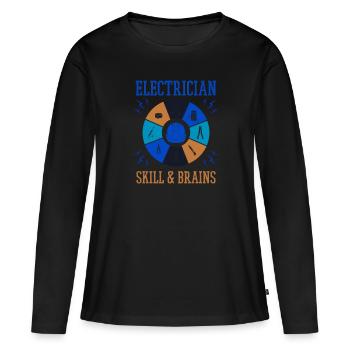 Compétences et cerveaux Electro Engineer Electro - T-shirt manches longues Premium bio Femme - noir - Devant - Julia (174cm)