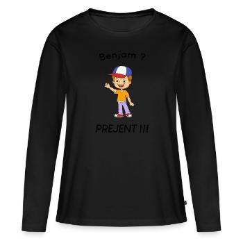 Benjam - Prank - T-shirt manches longues Premium bio Femme - noir - Devant - Julia (174cm)