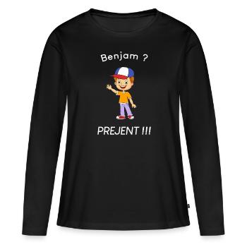 Benjam - Prank - T-shirt manches longues Premium bio Femme - noir - Devant - Julia (174cm)