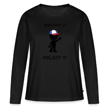 Benjam - Blague - T-shirt manches longues Premium bio Femme - noir - Devant - Julia (174cm)