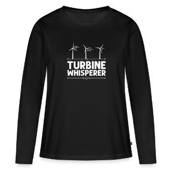 Turbine Whisperer, technicien d’éoliennes - T-shirt manches longues Premium bio Femme - noir - Devant - Julia (174cm)