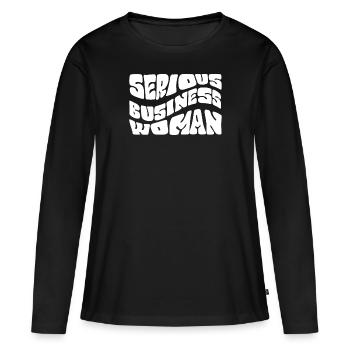 Ernsthafte Geschäftsfrau Arbeiten Harte Arbeiter - Frauen Premium Bio Langarmshirt - Schwarz - Vorne - Julia (174cm)