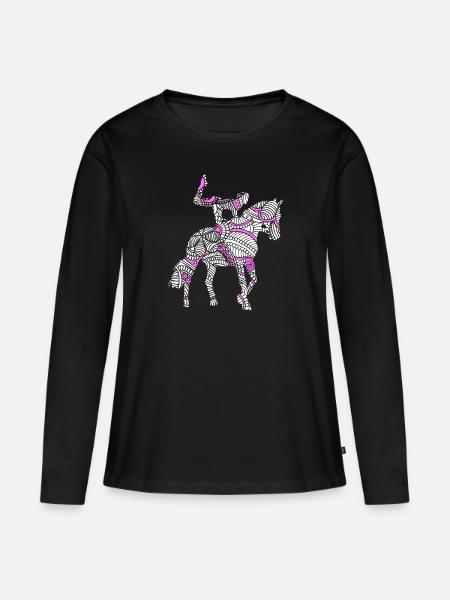 Voltigieren - Frauen Premium Bio Langarmshirt - Schwarz