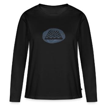 Empreinte GÉNÉTIQUE de l’échiquier d’échecs - T-shirt manches longues Premium bio Femme - noir - Devant - Julia (174cm)