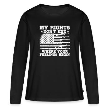 Mes droits ne s’arrêtent pas là où sont leurs sentiments - T-shirt manches longues Premium bio Femme - noir - Devant - Julia (174cm)