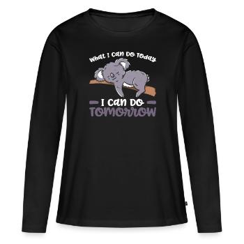 Koala Mode on Lifestyle Spirit Animal Zookeepers - Women's Premium Organic Long Sleeve Shirt - black - Front - Julia (174cm)