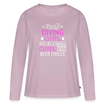 Je suis une fille de plongée tout comme une fille normale cool - T-shirt manches longues Premium bio Femme - rose poudré - Devant - Julia (174cm)