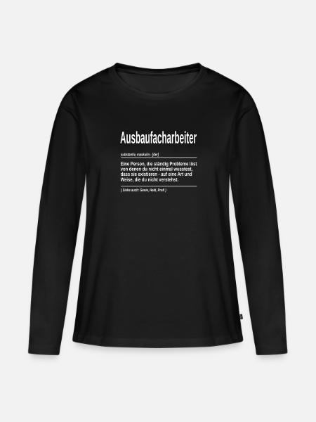 Ausbaufacharbeiter substantiv Genie, Held, Profi - Frauen Premium Bio Langarmshirt - Schwarz