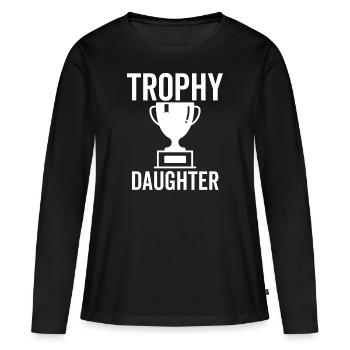 Trophée Fille - T-shirt manches longues Premium bio Femme - noir - Devant - Julia (174cm)