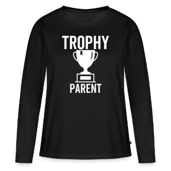 Trophée Parent - T-shirt manches longues Premium bio Femme - noir - Devant - Julia (174cm)