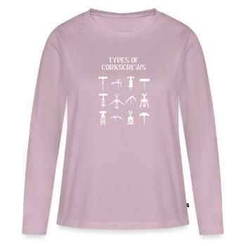 Types Of Corkscrews, Bartender Wine Sommelier - Women's Premium Organic Long Sleeve Shirt - dusky pink - Front - Julia (174cm)