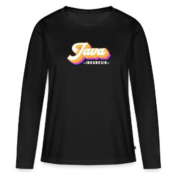 Vintage Holiday Trip Indonesia Java - Women's Premium Organic Long Sleeve Shirt - black - Front - Julia (174cm)