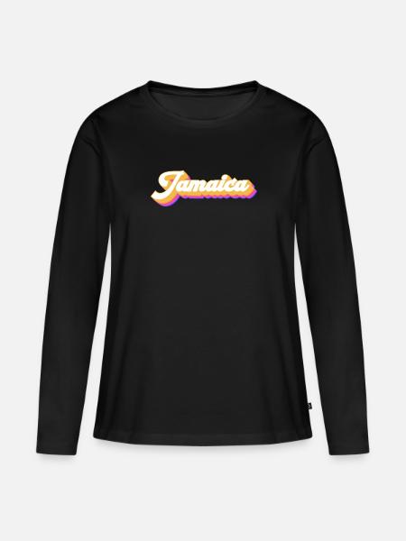 Vintage Urlaub Reise Karibik Jamaica - Frauen Premium Bio Langarmshirt - Schwarz