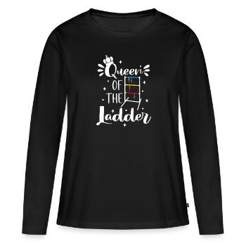 Reine de l’échelle, championne de ballon d’échelle Lustig - T-shirt manches longues Premium bio Femme - noir - Devant - Julia (174cm)