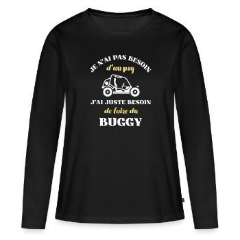 besoin psy buggy humour buggy homme personnalisé - T-shirt manches longues Premium bio Femme - noir - Devant - Julia (174cm)
