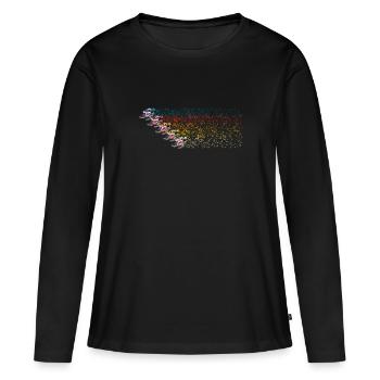 Schneemobil Retro Sternen Parade für - Frauen Premium Bio Langarmshirt - Schwarz - Vorne - Julia (174cm)