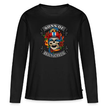 Braunschweig Biker Geschenk sons of Braunschweig - Women's Premium Organic Long Sleeve Shirt - black - Front - Julia (174cm)
