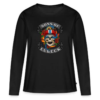 Lübeck Biker Gift fils de Lübeck - T-shirt manches longues Premium bio Femme - noir - Devant - Julia (174cm)