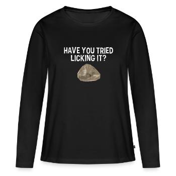 Avez-vous essayé de le lécher, la géologie, - T-shirt manches longues Premium bio Femme - noir - Devant - Julia (174cm)