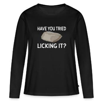 Avez-vous essayé de le lécher, la géologie, - T-shirt manches longues Premium bio Femme - noir - Devant - Julia (174cm)