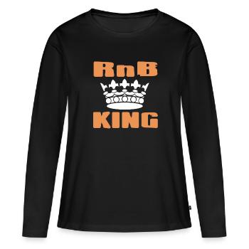 T-shirt rétro RnB King Cool Blues Music Lover - T-shirt manches longues Premium bio Femme - noir - Devant - Julia (174cm)
