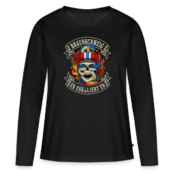 Braunschweig biker gift it escalates anyway - Women's Premium Organic Long Sleeve Shirt - black - Front - Julia (174cm)